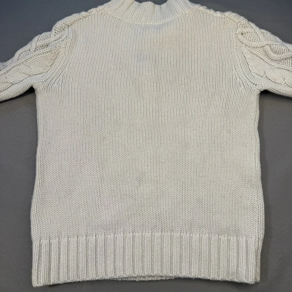Gap Kids Boy Or Girl's‎ Ivory Cable Knit Cotton Cardigan Sweater, Sz. 14-16